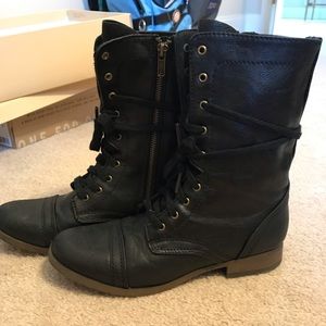 Black combat boots